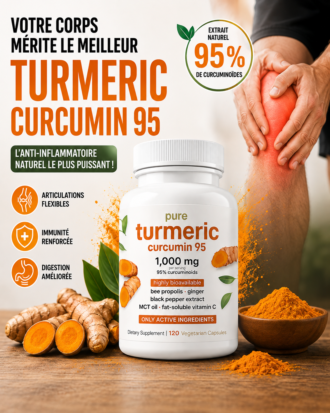 🌿 TURMERIC CURCUMIN 95 La puissance concentrée du curcuma pour votre bien-être quotidien